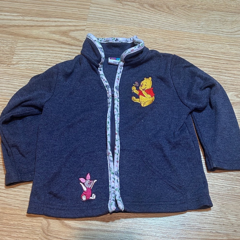 Vintage Disney Winnie the Pooh Piglet Zip Jacket Floral 24M